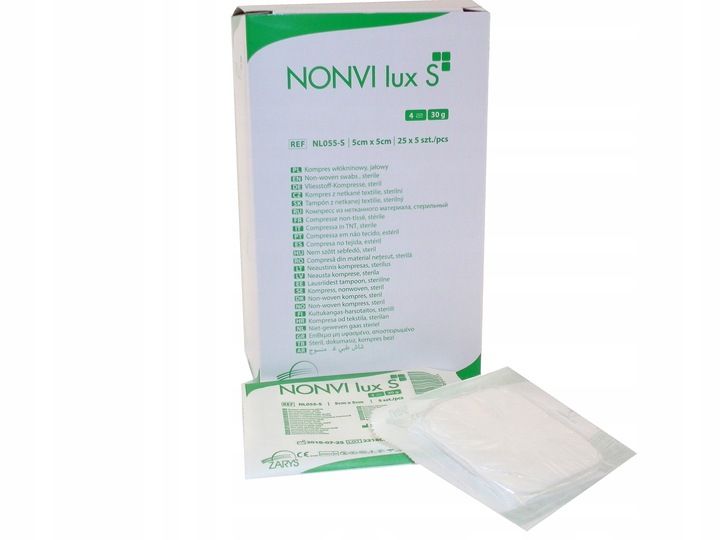 ZARYS NONVI lux S-5cm x 5cm 25szt x 5szt Kompres włókninowy, jałowy zdjęcie 7