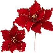 GWIAZDA BETLEJEMSKA KWIAT POINSECJA NA CHOINKĘ DUŻA NA PIKU STROIK CZERWONA