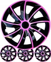 Kołpaki 15 cali NRM Quad Bicolor różowo-czarne NRM komplet 4 sztuk pink