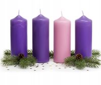 ŚWIECE ADWENTOWE Zestaw świec adwentowych 4 szt. fioletowe i różowa 12 cm