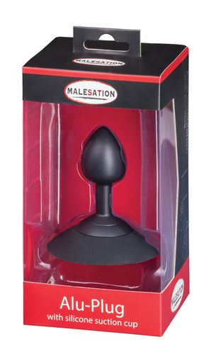 MALESATION Alu Plug with suction cup small, black na Arena.pl