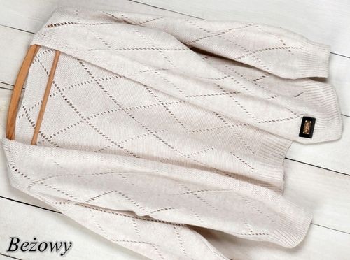 KARDIGAN AŻUROWY MODNA NARZUTKA SWETER AŻUROWY K55 M/L na Arena.pl