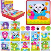 Układanka Guzikowa Miś Montessori Mozaika Edukacyjna Trening Małej Rączki