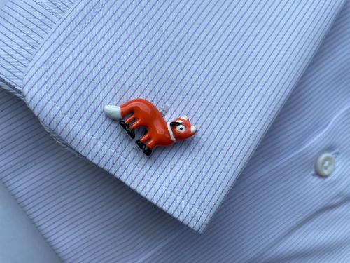 Spinki do mankietów EXC Rudy Lis Lisek Chytrusek z Kitą + Białe Etui Gratis na Arena.pl