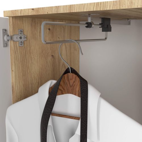 Szafa do przedpokoju z lustrem ENTRO 95 cm duża garderoba - artisan biała na Arena.pl