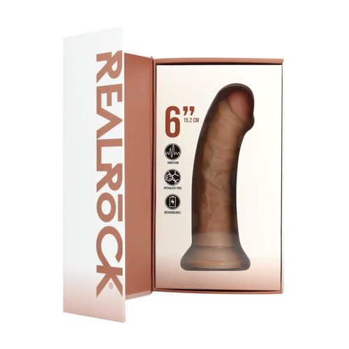 vibrating regular curved cock - 15,5 cm - tan na Arena.pl