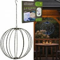 LAMPA SOLARNA WISZĄCA KULA 30CM 120 LED ZIMNY BIAŁY