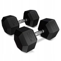 Hantla hex hantel żeliwny do ćwiczeń gumowany żeliwny 25 kg Trex Sport