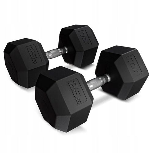 Hantla hex hantel żeliwny do ćwiczeń gumowany żeliwny 25 kg Trex Sport na Arena.pl