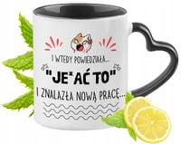 Pożegnanie Z Pracy Kubek Czarny Z Uszkiem W Kształcie Serca Na Prezent