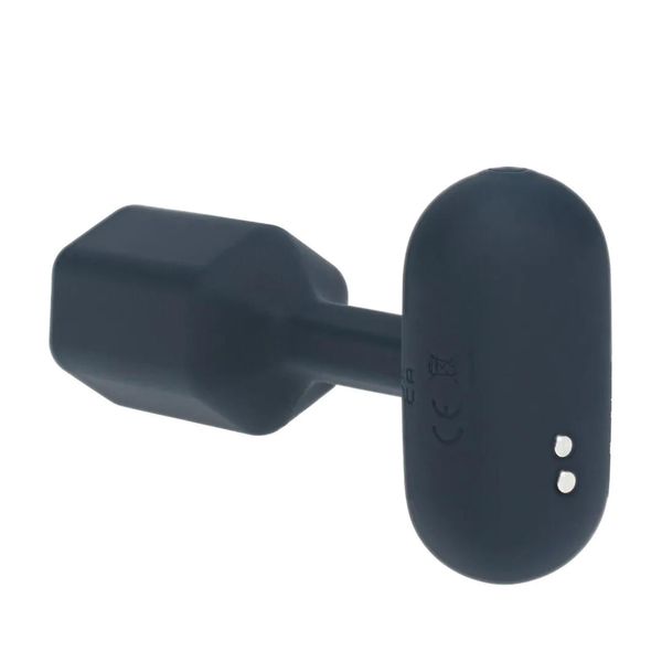 Hexagonal Vibrating Silicone Anal Plug - S - Black zdjęcie 6