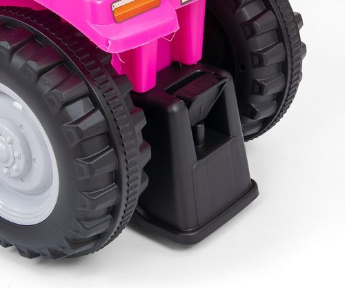 Jeździk TRAKTOR Z PRZYCZEPKĄ GRABKI ŁOPATKA New Holland T7 auto różowy pink na Arena.pl
