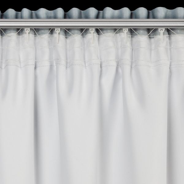 Zasłona gotowa na taśmie NILA 140x270 srebrna błękitna białe kwiaty zdjęcie 8