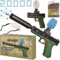 PISTOLET ELEKTRYCZNY NA KULKI ŻELOWE WODNE GLOCK AUTOMAT TŁUMIK ZESTAW