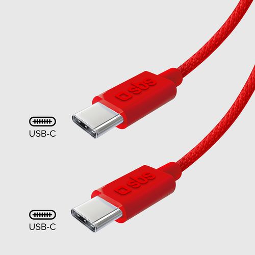 Kabel przewód w oplocie USB-C 60 W 1.5m - czerwony na Arena.pl