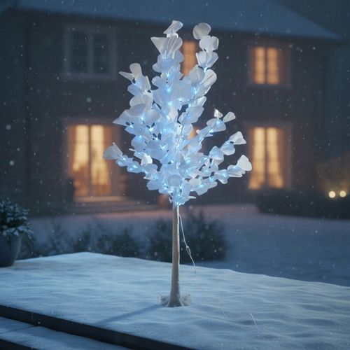 Drzewko Świąteczne Ozdobne Świecące LED BRZOZA 150 cm Lampki Białe Zimne na Arena.pl