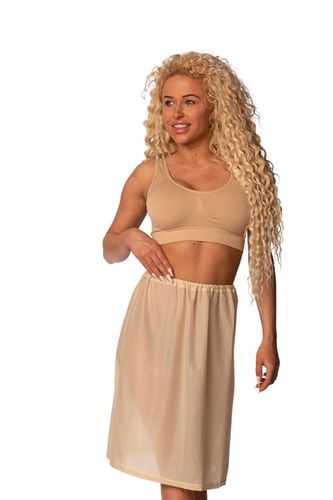 PÓŁHALKA HALKA POD SUKIENKĘ BIELIZNA DAMSKA BEŻOWA SPÓDNICĘ GŁADKA L na Arena.pl