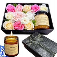 Flowerbox z Kwiatami Mydlanymi Prezent Upominek Wieczne Róże Kwiaty HN49