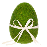 JAJKO WIELKANOCNE FLOKOWANE ZIELONE zamszowe 20cm