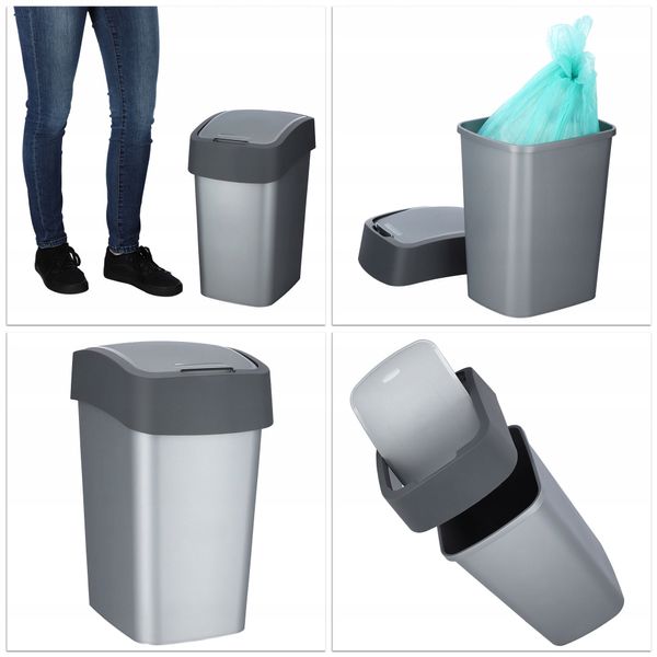 Curver Kosz Na Śmieci Pojemnik Biuro 25L Grafitowy zdjęcie 4