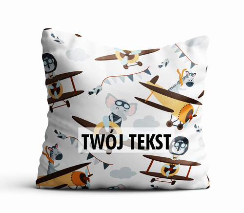 Poduszka DZIECIĘCA z Twoim napisem PD60 słonik w samolocie na Arena.pl