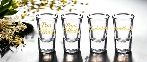 Kieliszki oszukane GRUBE DNO Świadkowa Świadek Pani Pan wesele do wódki na Arena.pl