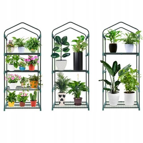 MINI SZKLARNIA FOLIA BALKONOWA 4 Półki 160x70x50cm Rośliny Kwiaty Sadzonki na Arena.pl