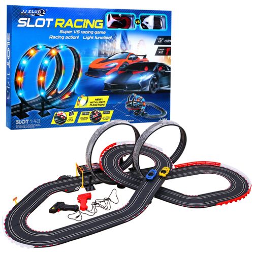 6-Metrowy Tor Wyścigowy Dla Dzieci 3-8 Lat + Świetlne Pętle 360 + 2 Autka na Arena.pl