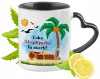 Kubek Czarny Z Uszkiem W Kształcie Serca Dla Striptizerki Na Prezent