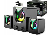 GŁOŚNIKI KOMPUTEROWE 2.1 USB LED MOCNE ZESTAW PC