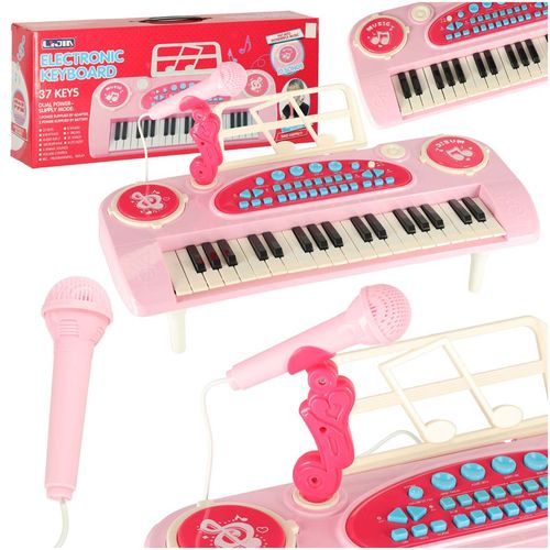 Pianinko Interaktywne dla Dziewczynki z Mikrofonem Różowe Keyboard Organki na Arena.pl