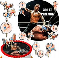 ZESTAW OPŁATEK NA TORT 20CM + TOPPERY PAPIEROWE - MMA WALKA 15CM 18CM