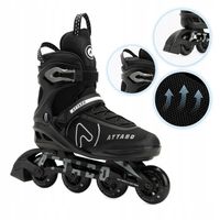 Rolki męskie ATTABO Bricker 45 Fitness czarne ABEC-7 ALUMINIOWA SZYNA