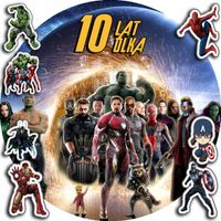 OPŁATEK NA TORT 20CM - AVENGERS MARVEL + IMIĘ + ! 15CM 18CM