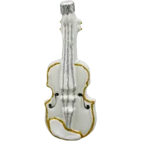 Bombka choinkowa szklana: Skrzypce w bieli