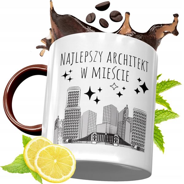 Kubek Bordowy Dla Architekta Na Urodziny Prezent Z Nadrukiem Ze Zdjęciem zdjęcie 1