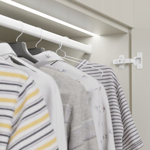 Drążek do szafy na ubrania garderoby owalny 30x15mm BIAŁY 100 cm NANO na Arena.pl