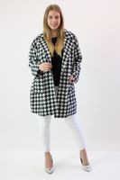 Jesienny płaszczyk w pepitkę Nadia Czarno-biały UNI