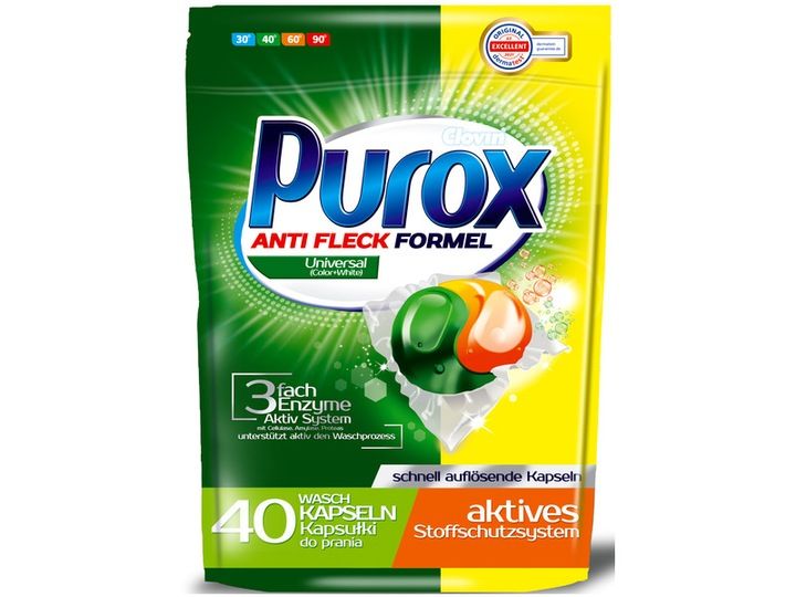 Kapsułki do prania Purox Universal 40 szt. Clovin Anti fleck zdjęcie 4