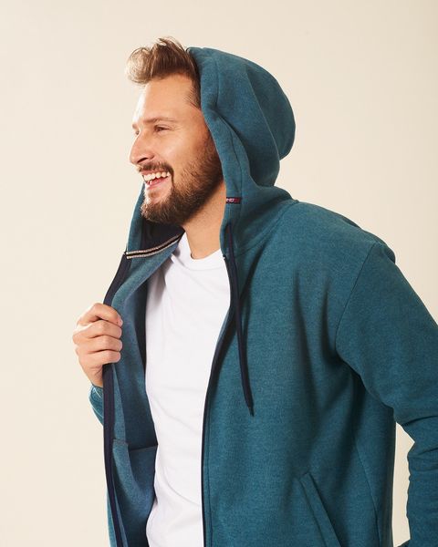 Sweter z kapturem na zamek morski Ewelin Rozmiar - 3XL zdjęcie 1