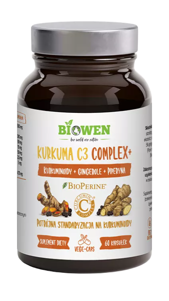 Kurkuma C3 Complex+ Bezglutenowa 60 KapsuŁek - Biowen zdjęcie 1