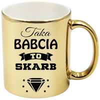 KUBEK ZŁOTY PREMIUM PREZENT DZIEŃ BABCI RÓŻNE WZORY BABCIA