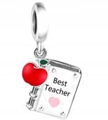 MD charms zawieszka nauczycielska jabłko the best teacher NAUCZYCIEL | S925