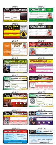 NAKLEJKI WYMIANA OLEJU ROZRZĄDU olejowe 200 szt na Arena.pl