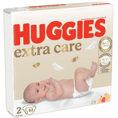 HUGGIES pieluszki Extra Care 2 (3-6kg) 82 szt na Arena.pl