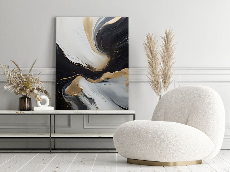 Obraz Canvas Styl GLAMOUR Złota Abstrakcja Marmur Dekoracja 40cm x 30cm zdjęcie 7