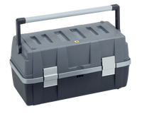 Skrzynka narzędziowa duża z dwupoziomową półką - 550x286x278 mm