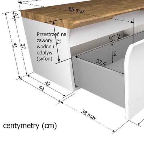 Szafka łazienkowa pod dwie umywalki 190/50/41 cm na Arena.pl
