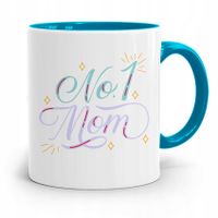 Kubek Błękitny Dla Mamy Dzień Mamy 1 Mom Prezent Z Nadrukiem Ze Zdjęciem