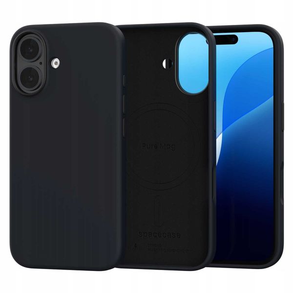 Spacecase Pure Mag Iphone 16 Black zdjęcie 2